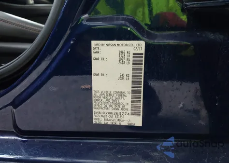 2021 Nissan Altima Sr Fwd from USA, damaged, VIN 1N4BL4CVXMN363774